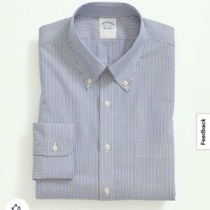Brooks Brothers Cotton Non-Iron Pinpoint Oxford Button-Down 17.5 32/33